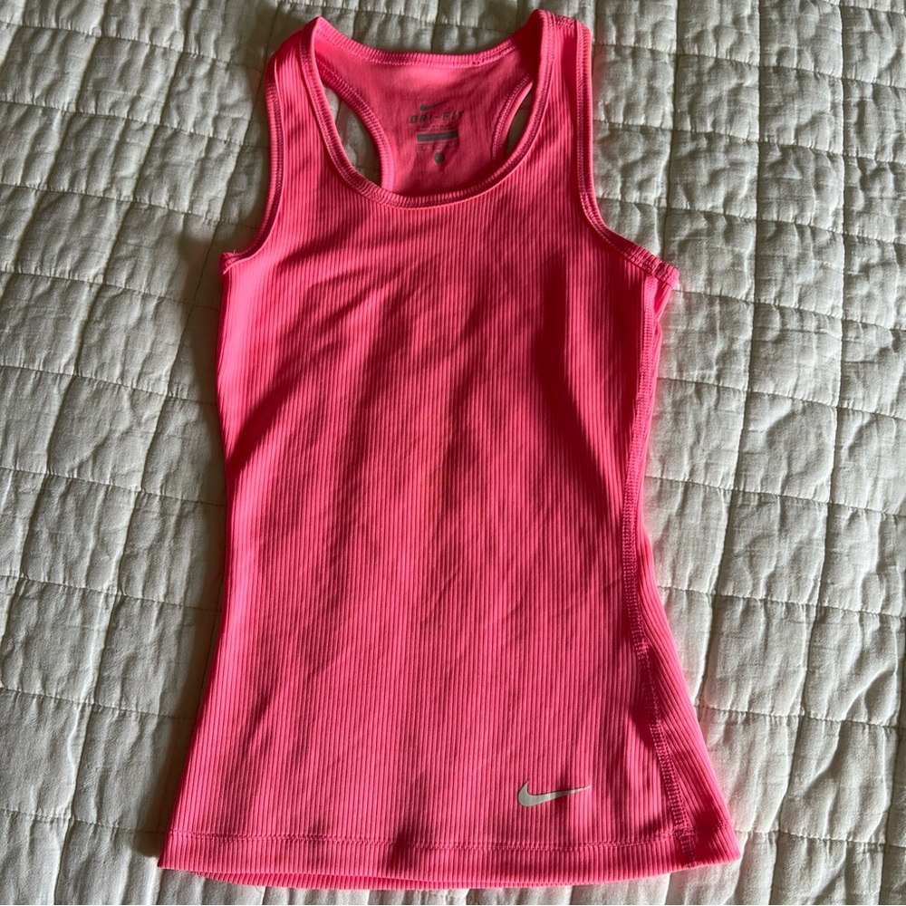 Nike Dri fit girls Barbie Pink Racerback Tank Top Xs 7-8 yo